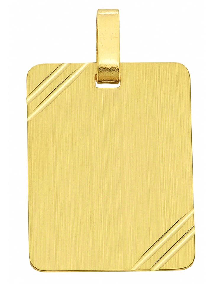 Damen 333 Gold Gravurplatte Anhänger in gold