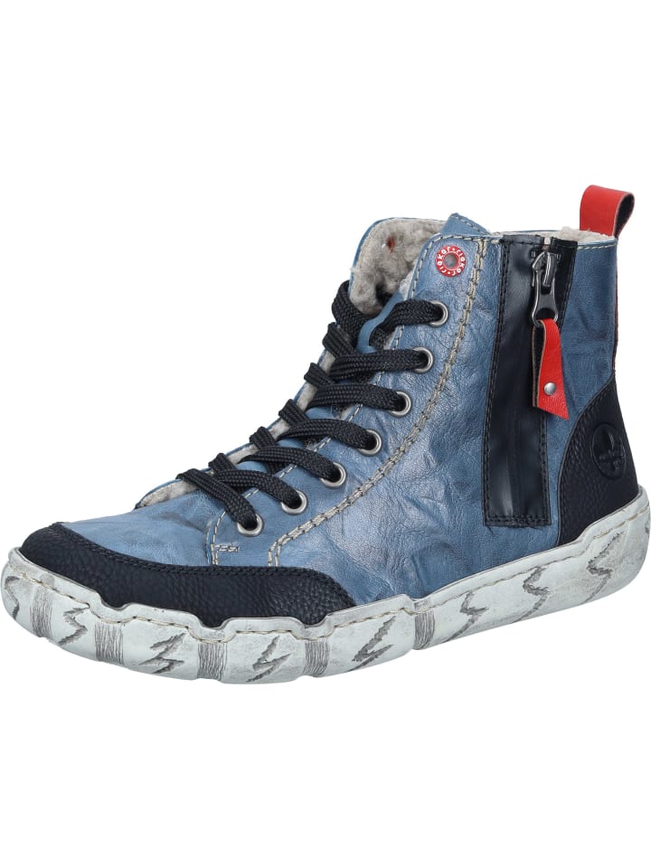 Schnürstiefeletten in schwarz/whitelake/flamme/royal