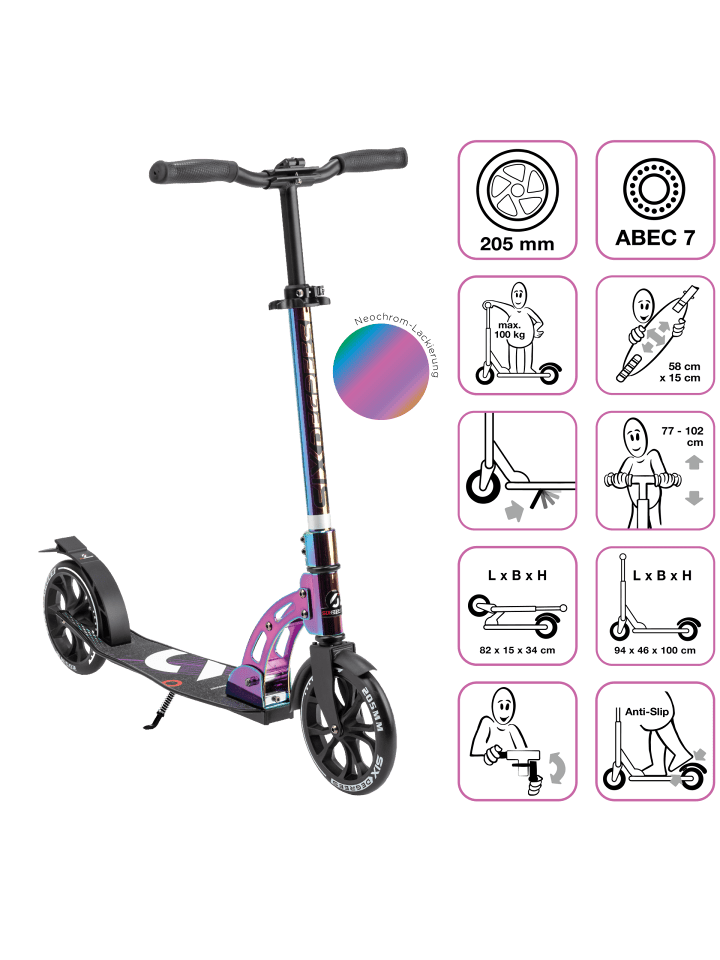 Aluminium Scooter 205 mm neochrome Special-Edition