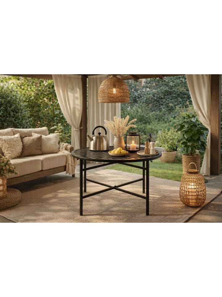 Metalltisch Gartentisch in schwarz