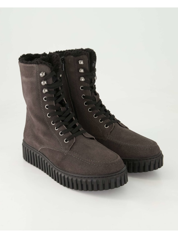 Schnürstiefeletten in Grau