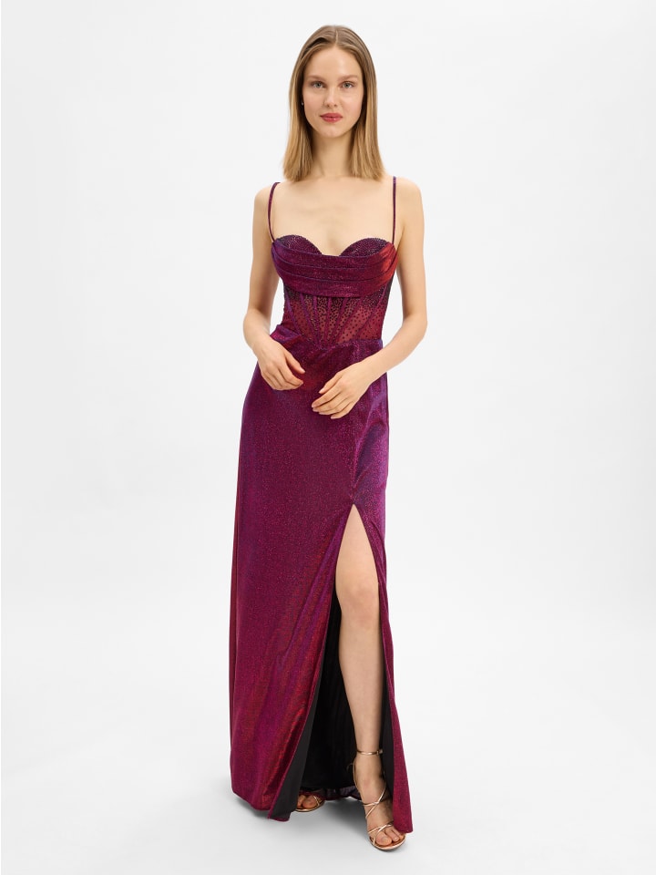 Abendkleid in bordeaux blau - 0001
