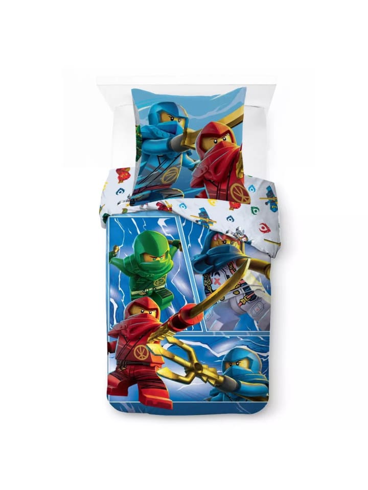 Lego Ninjago Warriors Kinder-Bettwäsche 100x135 cm + 40x60 cm