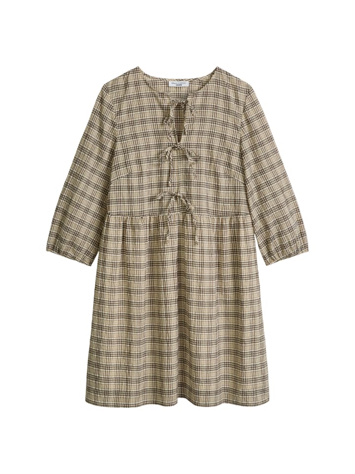 Seersucker-Kleid relaxed in Offwhite