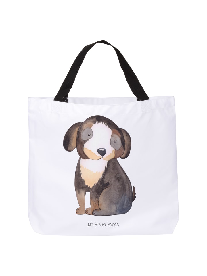 Tote Bag Hund Entspannen ohne Spruch in Weiß