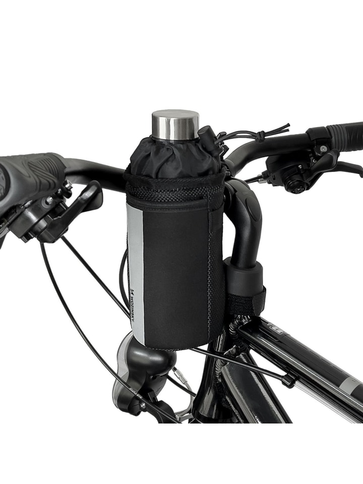 Thermo-Flaschentasche für Fahrrad oder Roller 1l schwarz in Schwarz
