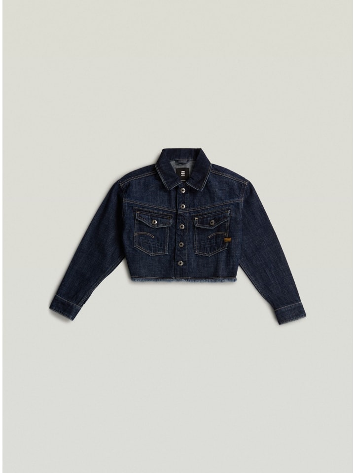 Girls Cropped Denim Jacke DARK