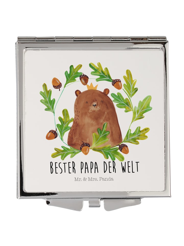 Schminkspiegel Bär König mit Spruch in Weiß