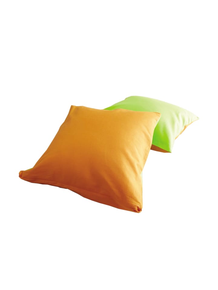 Kissen 2er Set für Kinder in Orange-Grün