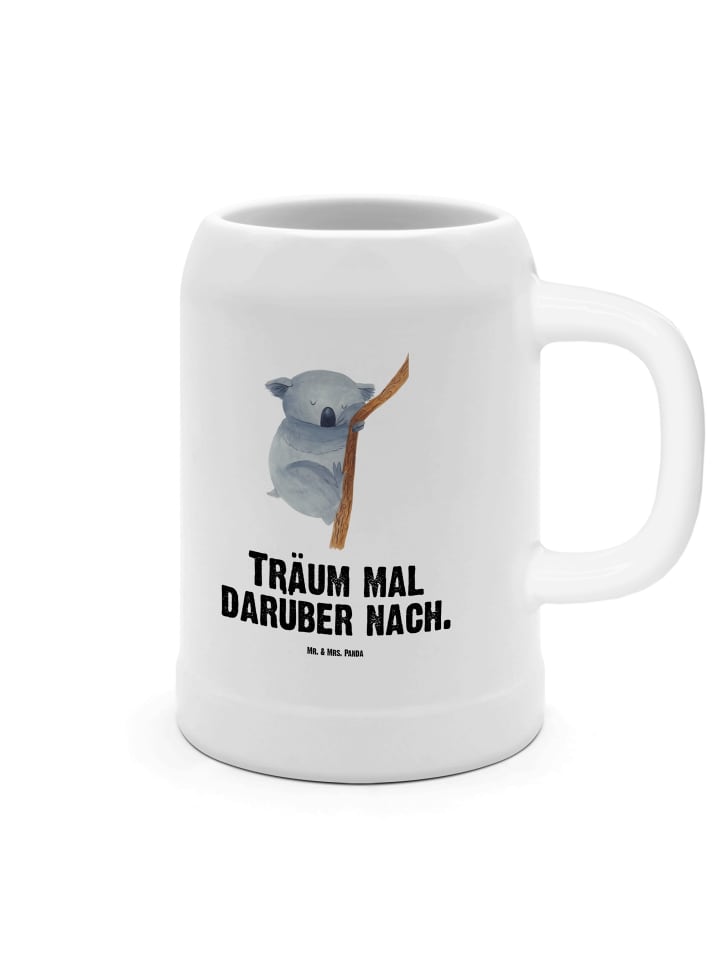 Bierseidel Koalabär mit Spruch in Weiß
