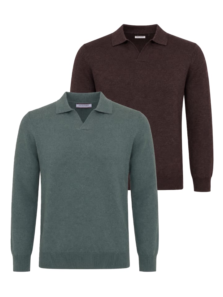 Pullover in Braun-Grün