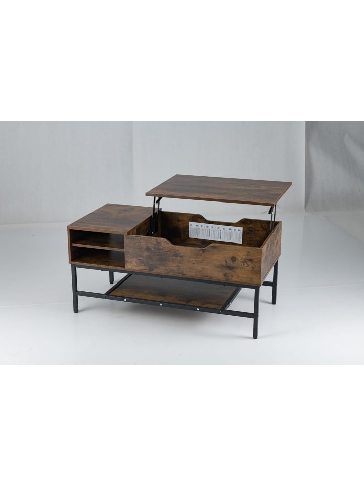 Couchtisch höhenverstellbar 100 x 49,5 x 47,5 cm in Braun