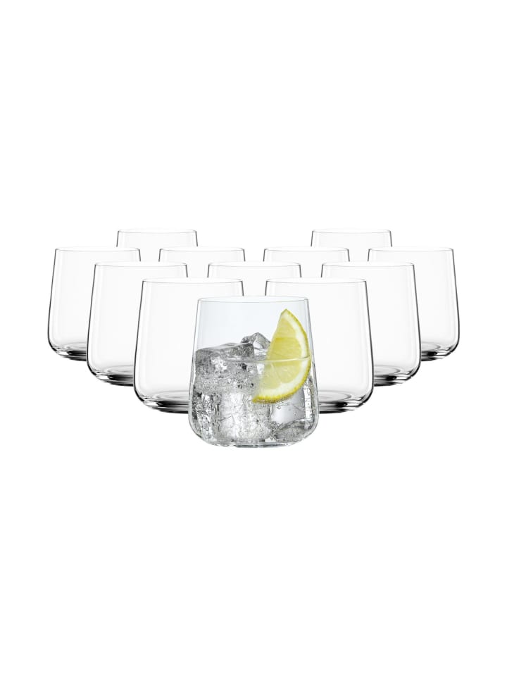 12er Set Trinkbecher Style in Transparent 340 ml