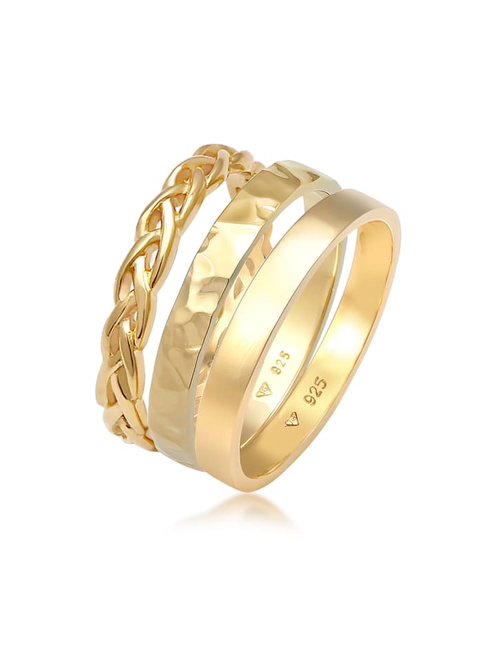 Ring 925 Sterling Silber Ring Set in Gold
