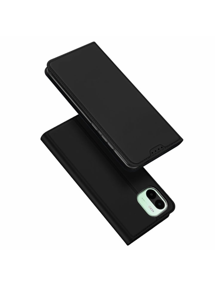 Buch Tasche kompatibel mit Xiaomi Redmi A1 Schwarz in Schwarz