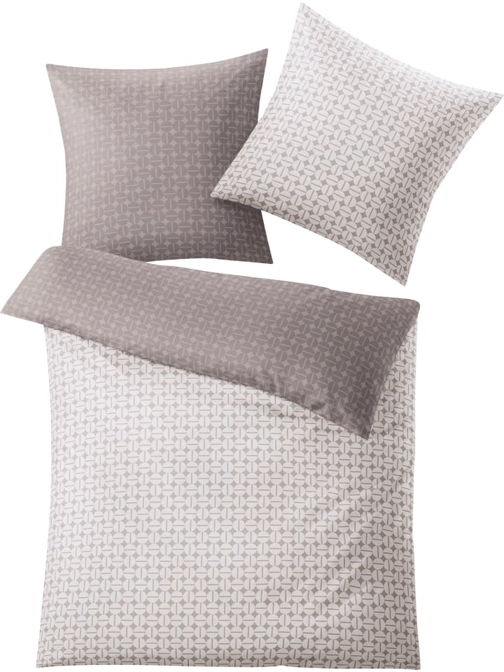 Mako-Satin Wendebettwäsche in taupe