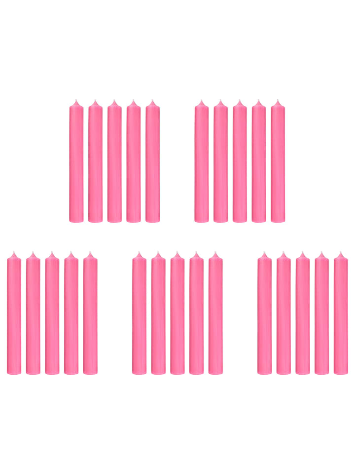 Butlers Stabkerze RAINBOW 25er-Set in Rosa