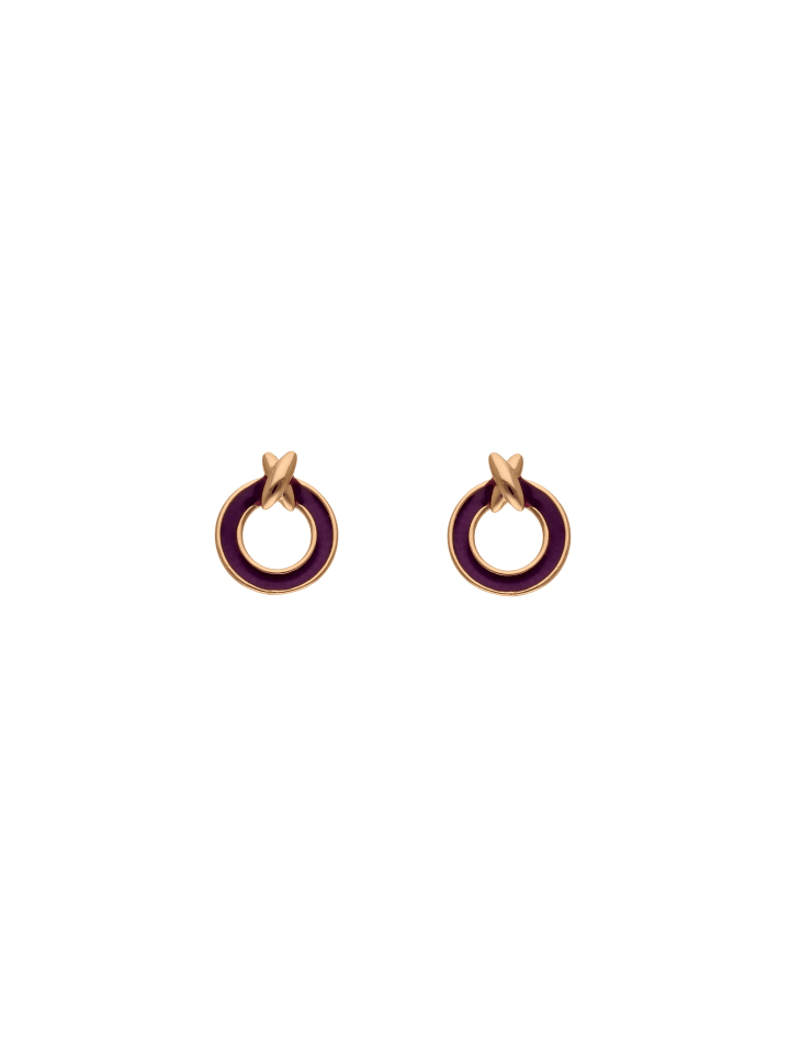 Women Earrings in Rose Gold Purple