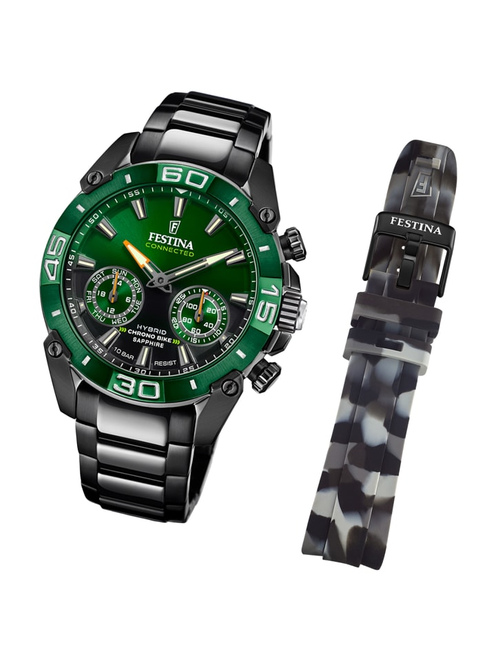 Chronograph-Smartwatch Festina Connected schwarz extra groß (ca. 45,5mm)