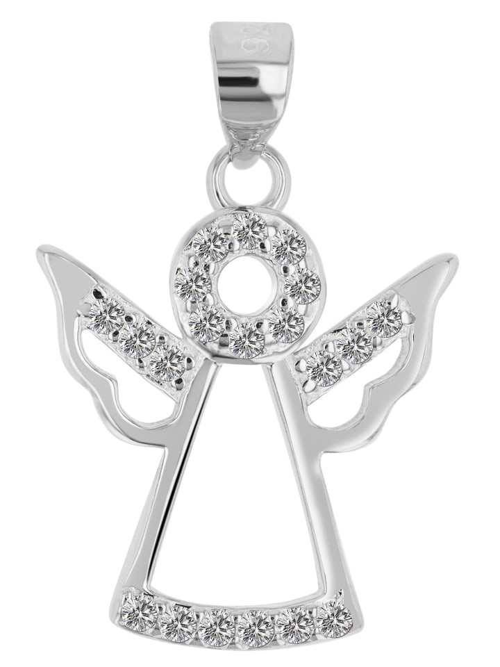Damen Anhänger – Engelanhänger aus 925 Silber mit Zirkonia in silber