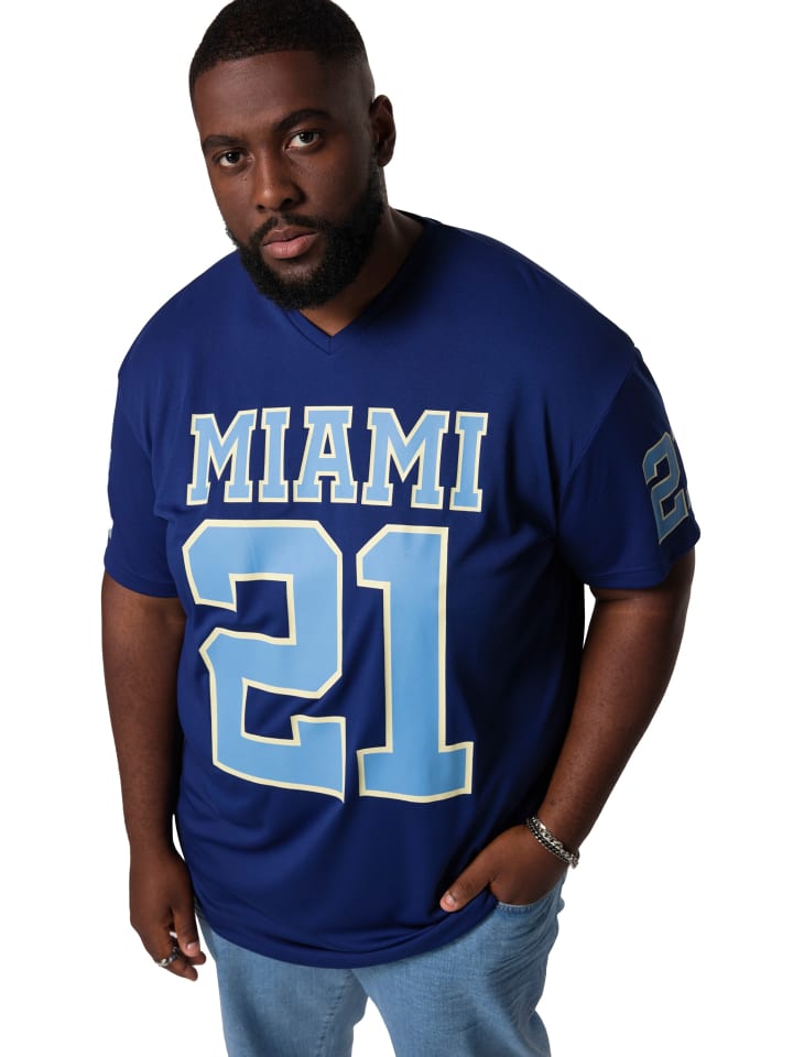 Kurzarm T-Shirt in tiefblau
