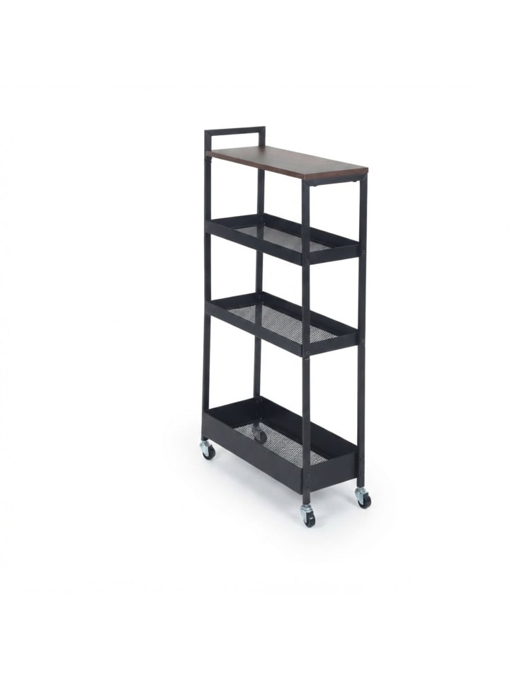Nischenwagen in Braun/ Schwarz - (B)20 x (H)98 x (T)50 cm