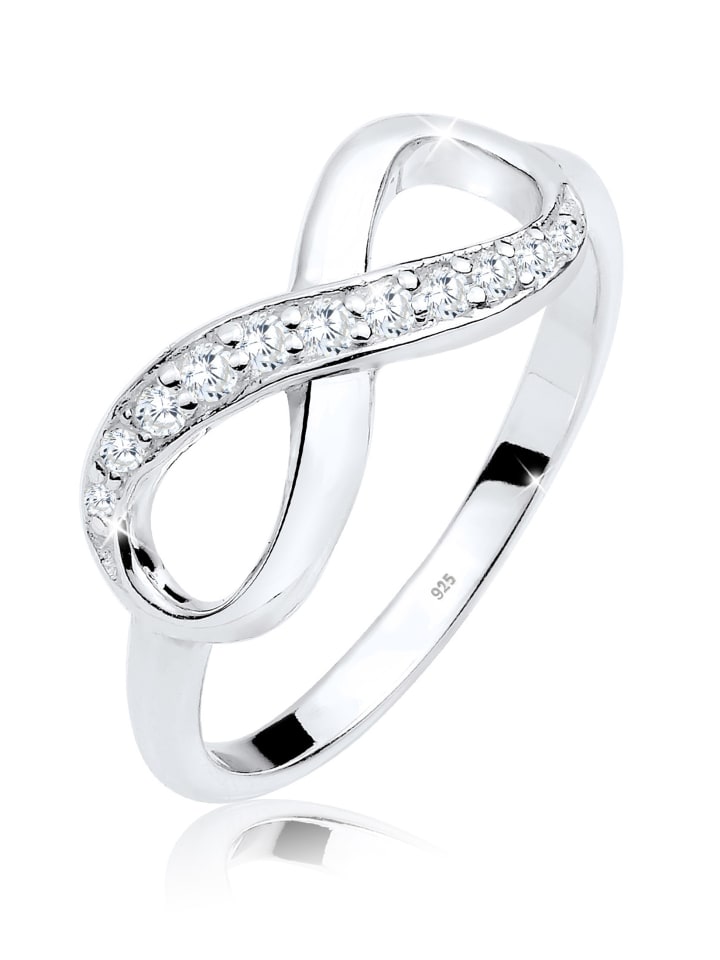 Ring 925 Sterling Silber Infinity in Weiß