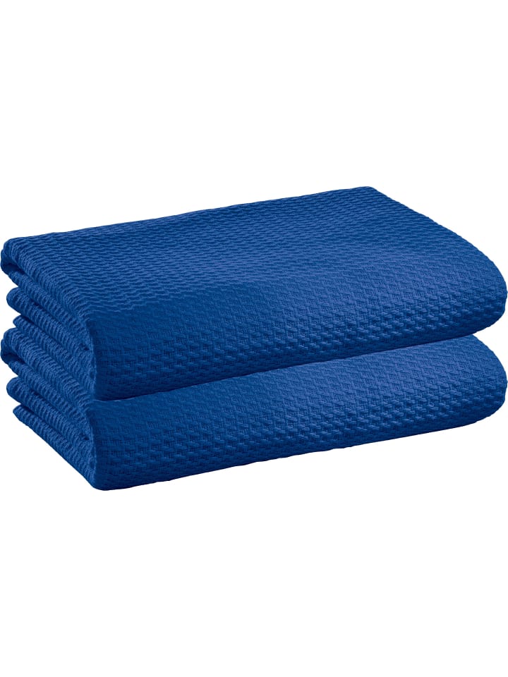 Baumwolle Sommerdecke 2er-Pack Siena in blau
