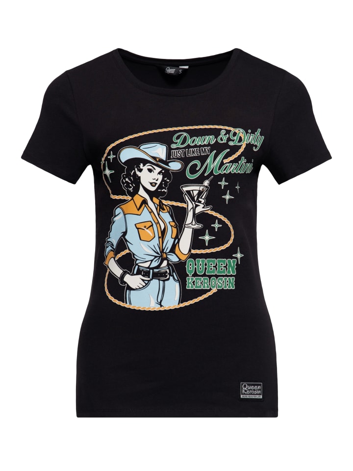 Queen Kerosin T-Shirt Down & Dirty in schwarz