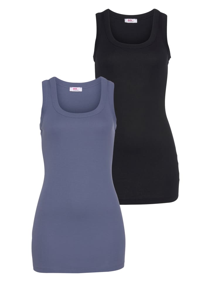 Tanktop in blau, schwarz