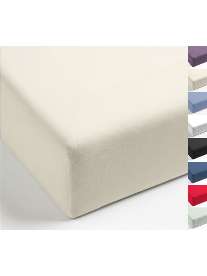 Perkal Ägyptische Baumwolle Spannbettlaken Laken in Creme