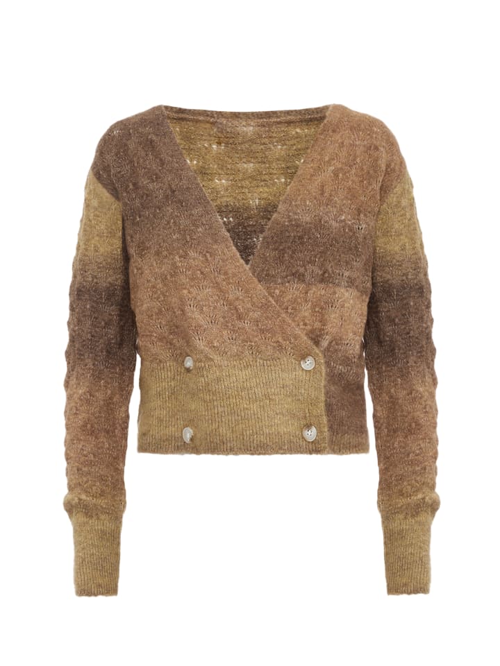 Damen Strickjacke in Braun Mehrfarbig