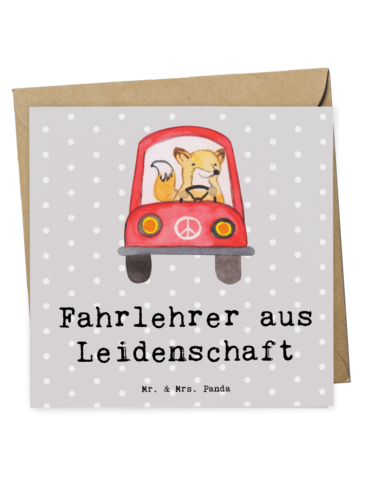 Grußkarte Fahrlehrer Leidenschaft mit Spruch in Grau Pastell