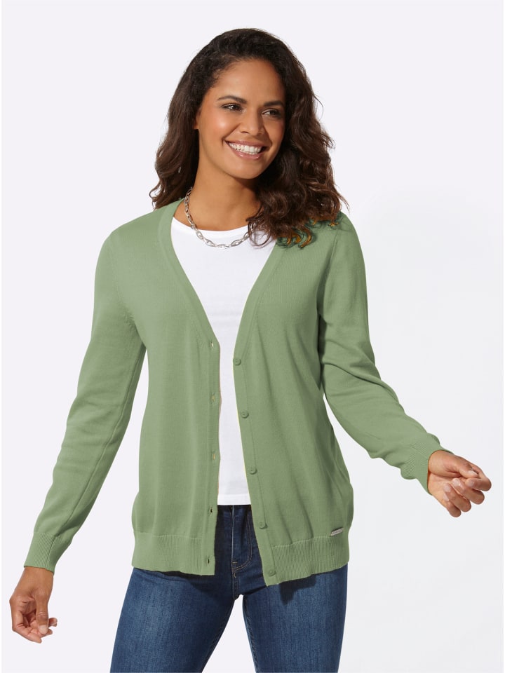 Strickjacke in eucalyptus