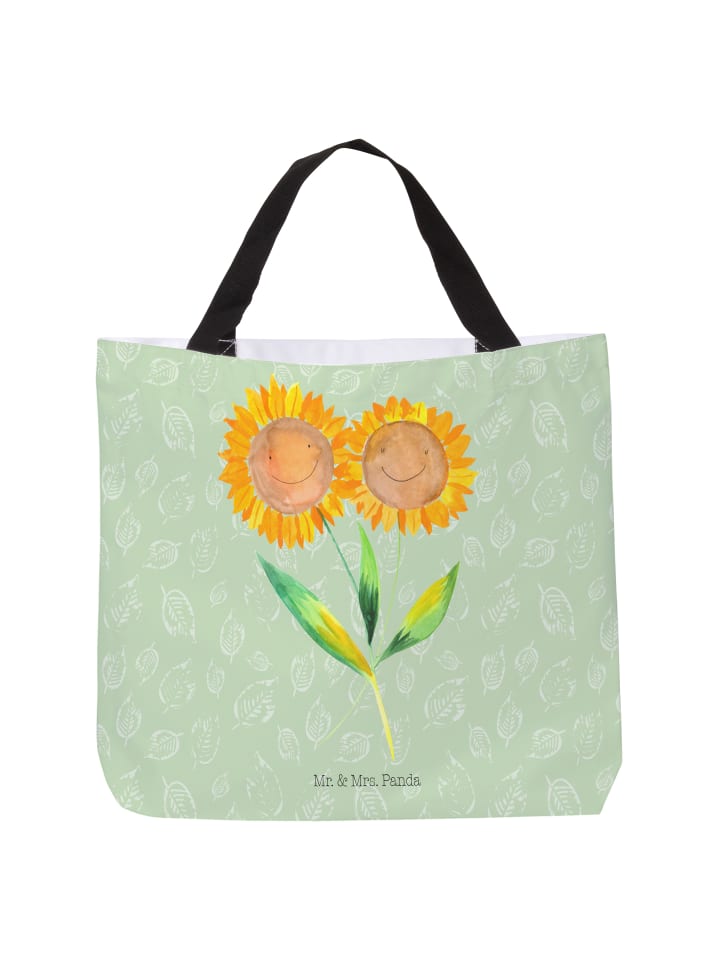 Shopper Blume Sonnenblume ohne Spruch in Blattgrün
