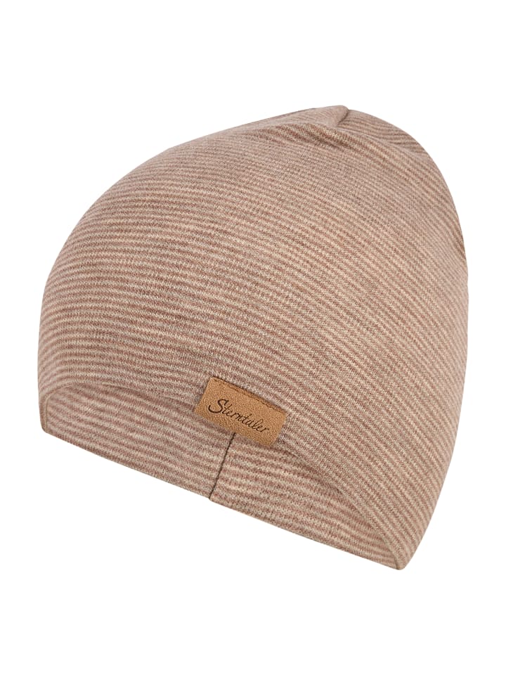 Beanie Streifen in braun mel.