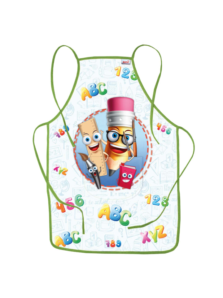 Kinderschürze mit Bauchtasche Schulfreunde in Bunt