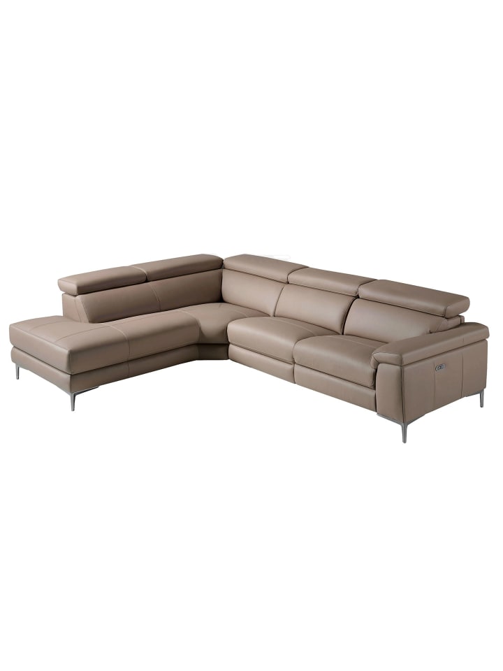 Relax Chaiselongue Sofa 6042 in Nerz / Stahl