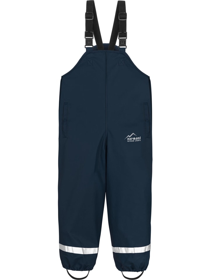 Kinder Regenhose mit Hosenträgern Skjolden in Navy