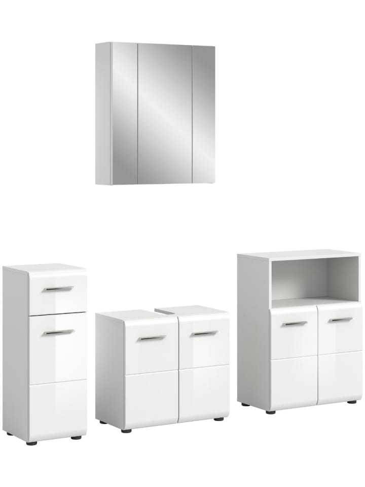 Badmöbelset Ice (4-teilig) Weiß 180 x 32 cm