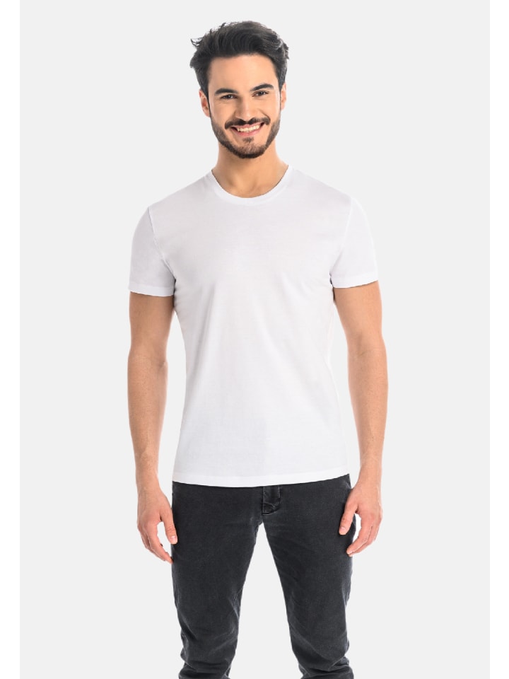 Klassisches Herren-T-Shirt aus Baumwolle Luca in weiß
