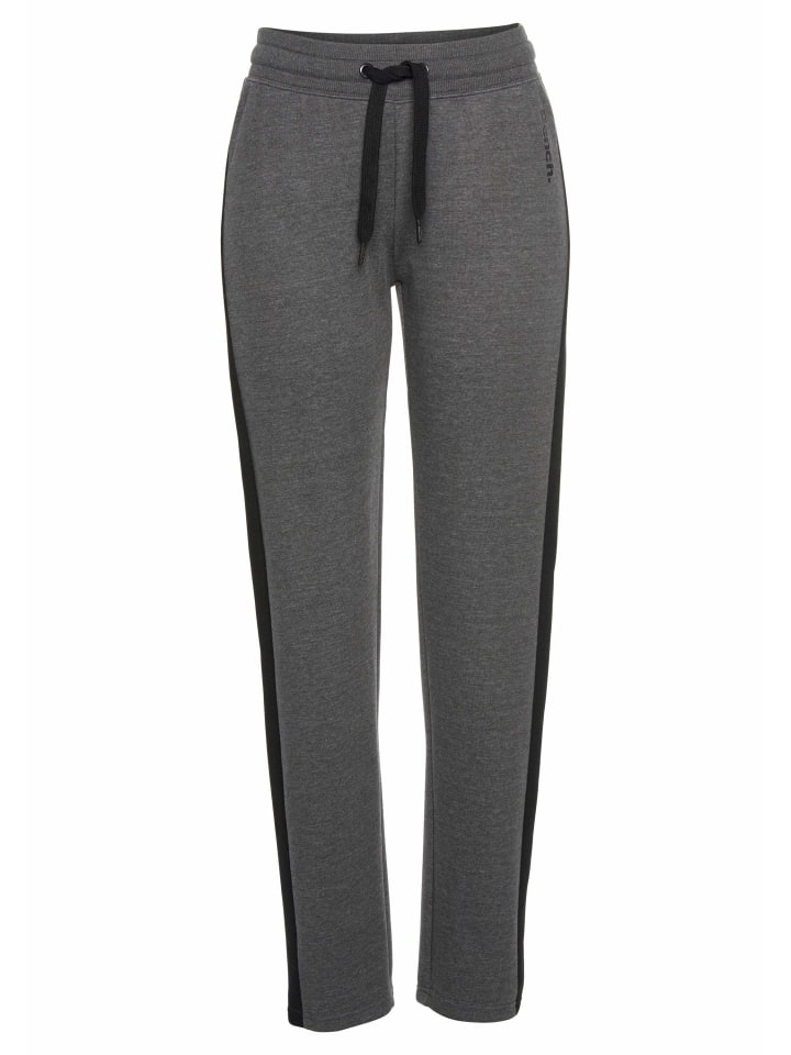 Loungehose in anthrazit-meliert-schwarz