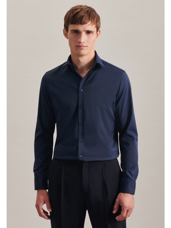 Performance-Hemd Slim in Dunkelblau