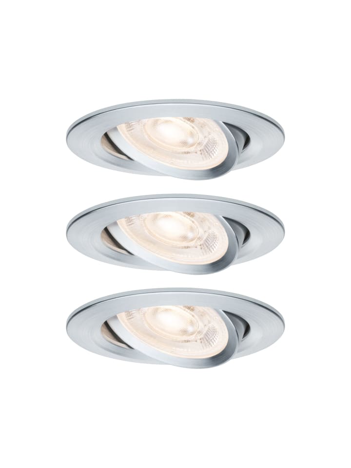 LED Einbauleuchte Nova GU10 Flat schwenkbar 3x4,9W 3x550lm 230V 2700K Alu gedr