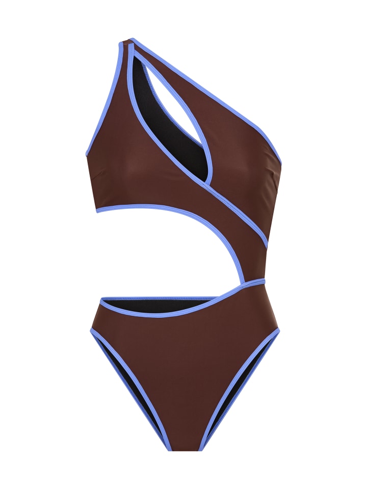 Monokini in brown-blue