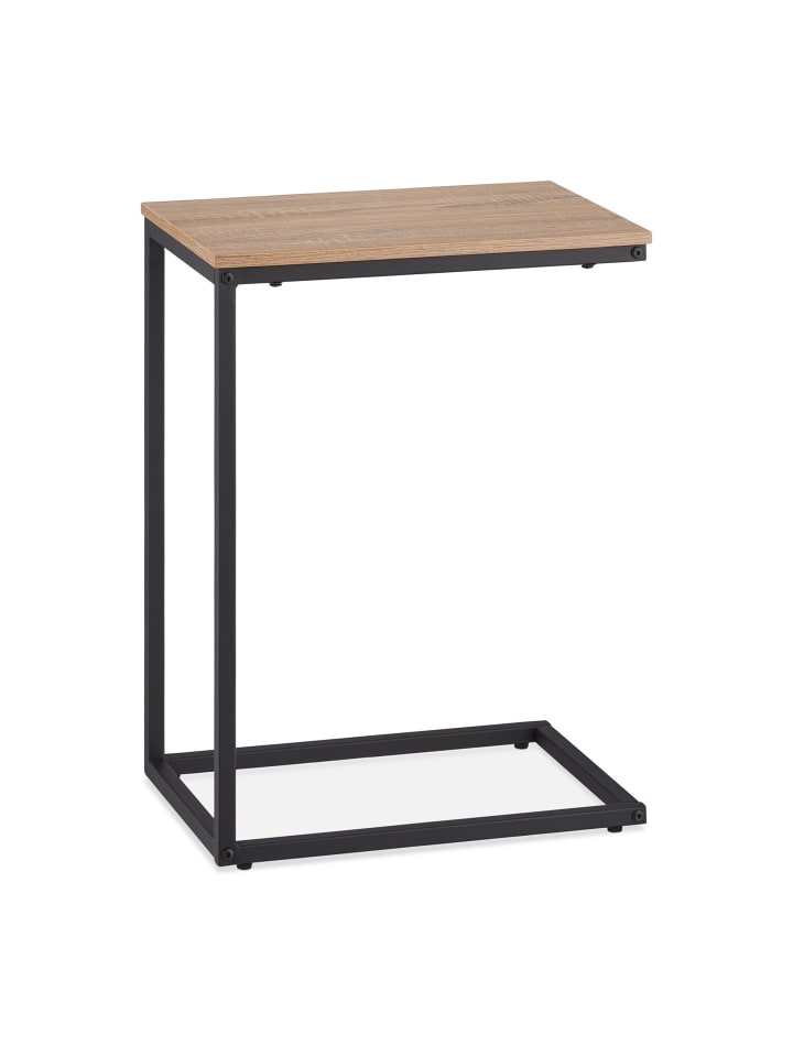 Beistelltisch in Schwarz/ Braun - (B)30 x (H)60 x (T)45 cm