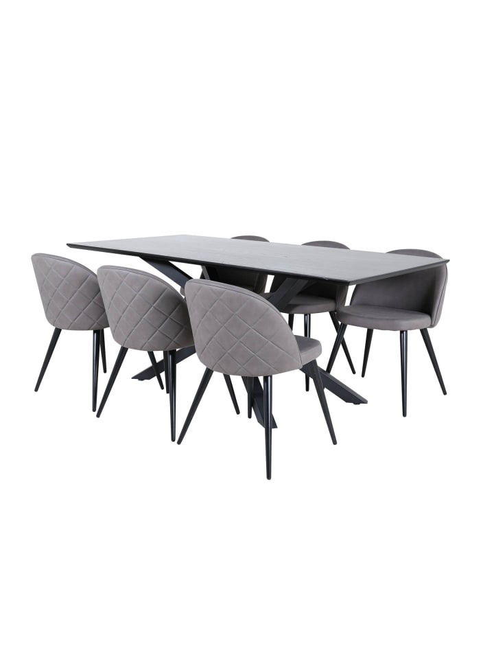Essgruppe Piazza 42 (7-teilig) Grau 90 x 180 cm