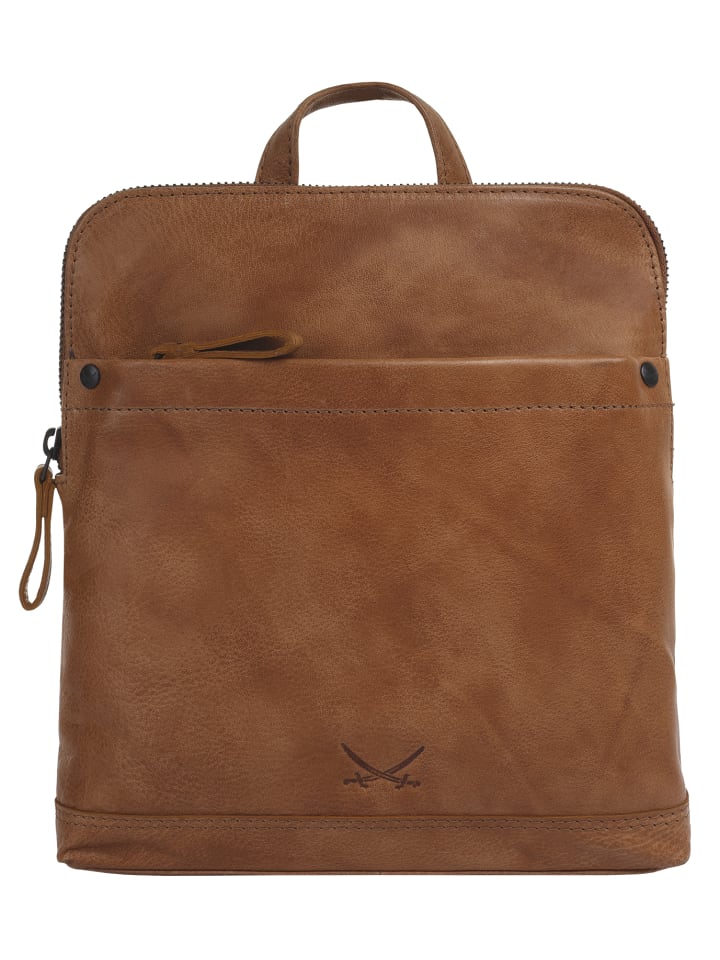 Rucksack echt Leder in cognac