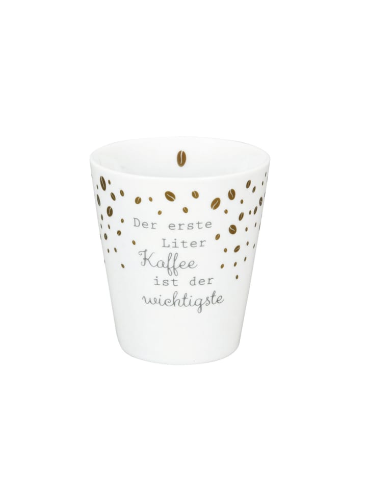 Happy Mug aus Der erste Liter Kaffee in weiss