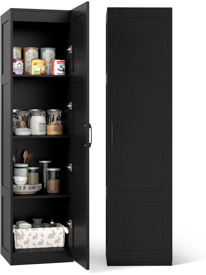 4-stufig Hochschrank 150cm in Schwarz